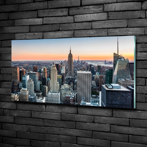 Glass picture wall art New york