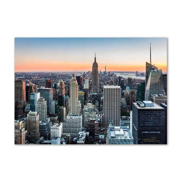 Glass picture wall art New york