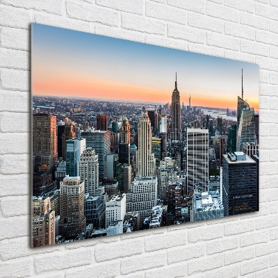 Glass picture wall art New york