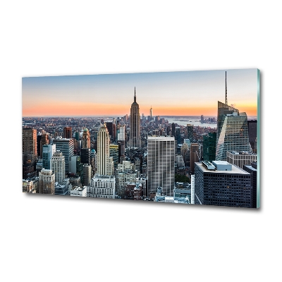 Glass picture wall art New york