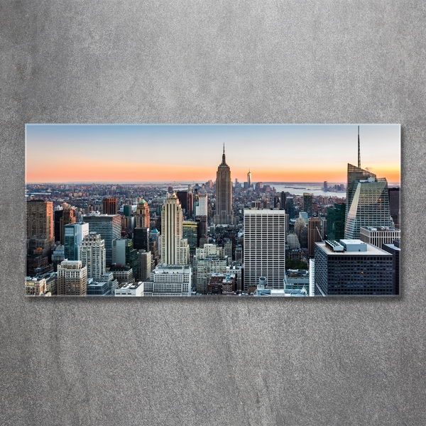 Glass picture wall art New york