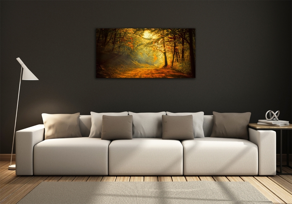 Glass art print Forest in autumn