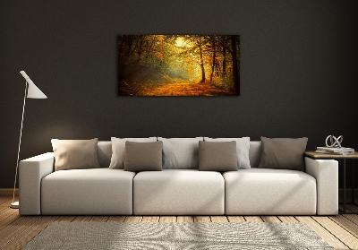 Glass art print Forest in autumn