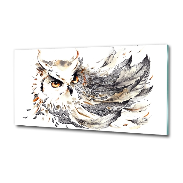 Glass picture wall art Owl