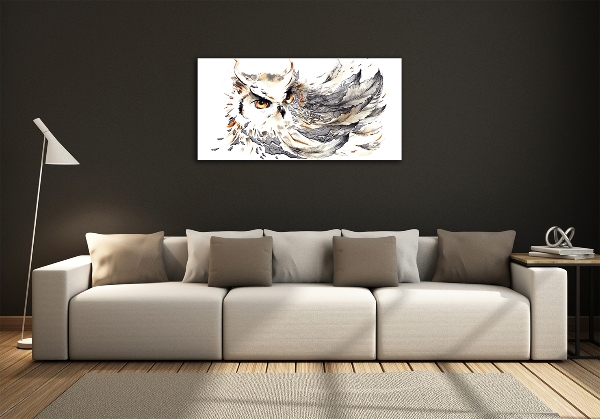 Glass picture wall art Owl