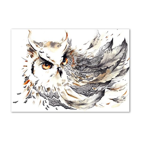 Glass picture wall art Owl