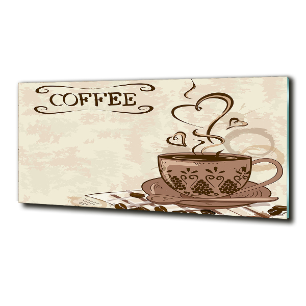 Glass picture wall art Aromatic coffee