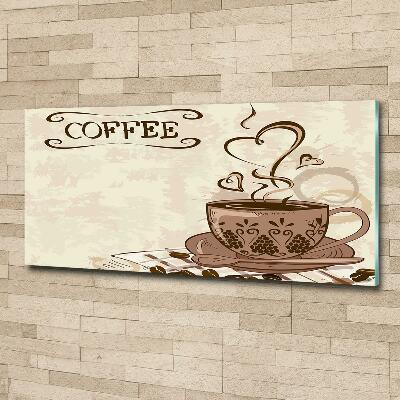 Glass picture wall art Aromatic coffee