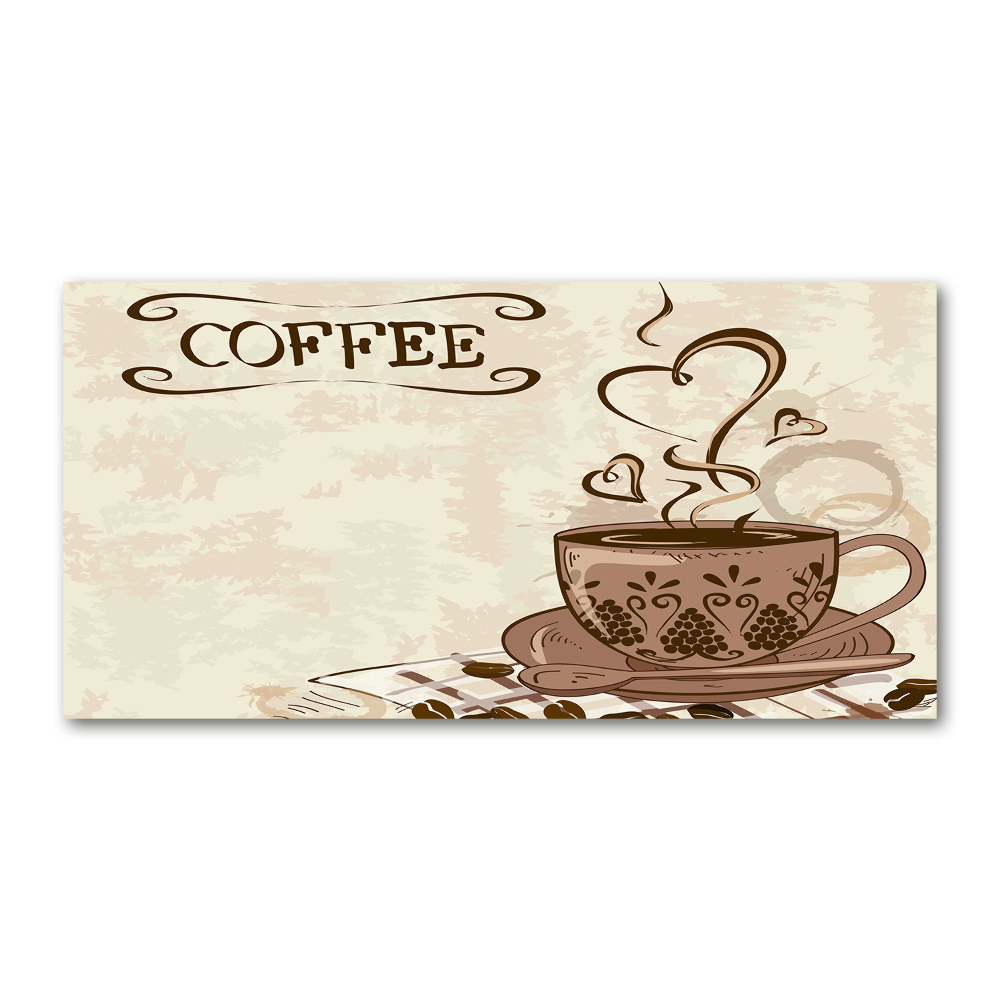 Glass picture wall art Aromatic coffee