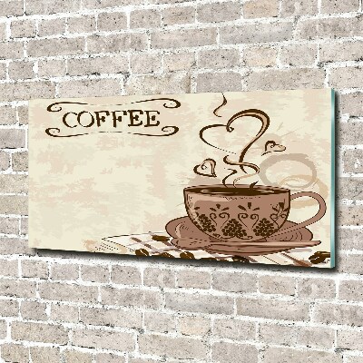 Glass picture wall art Aromatic coffee