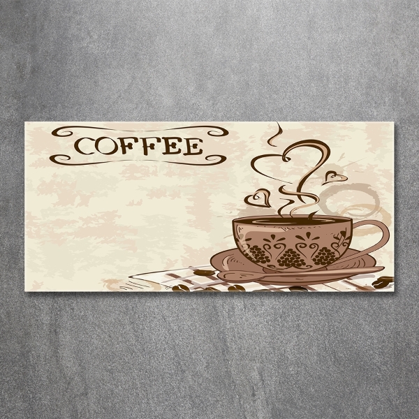 Glass picture wall art Aromatic coffee