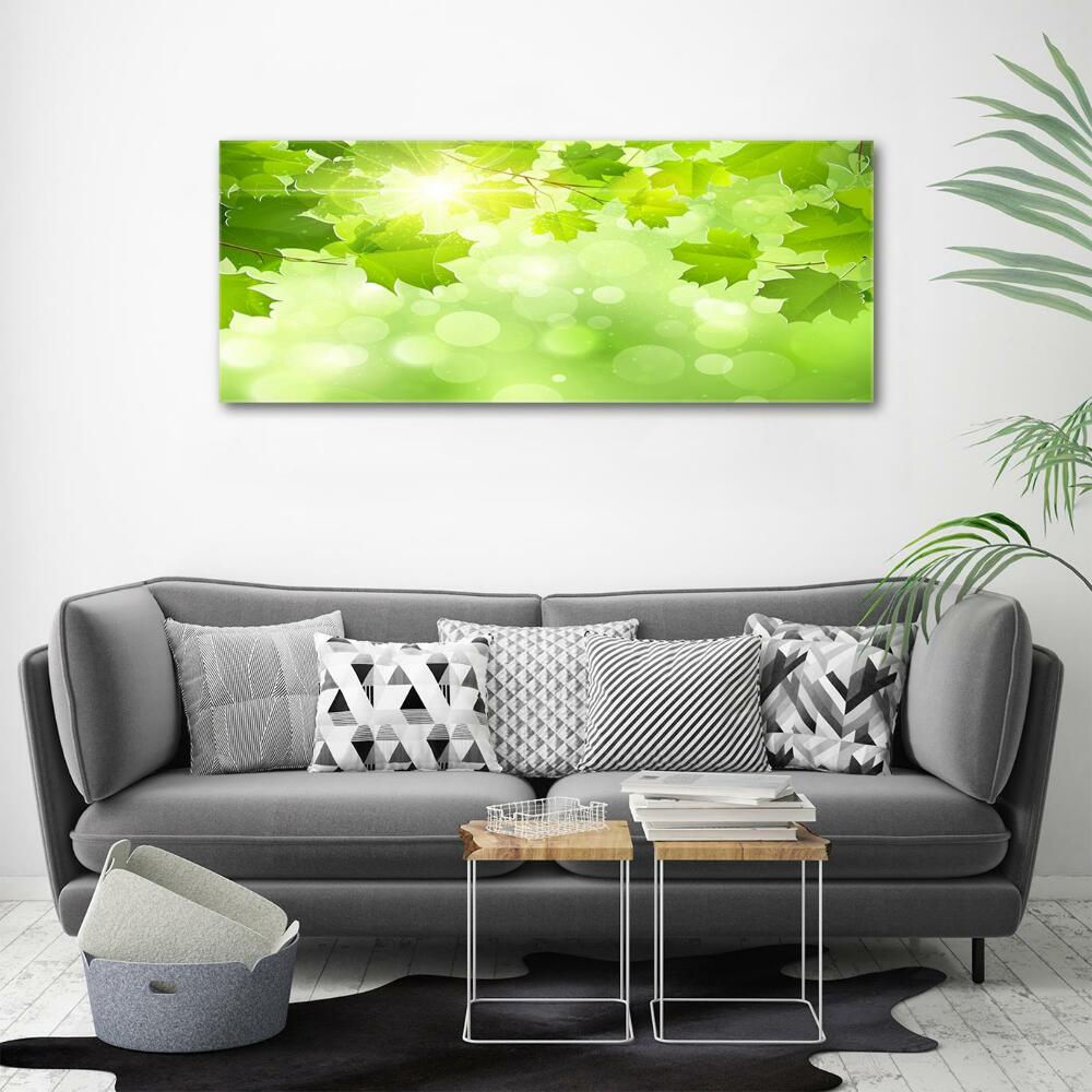 Wall art on glass Chestnut leaves