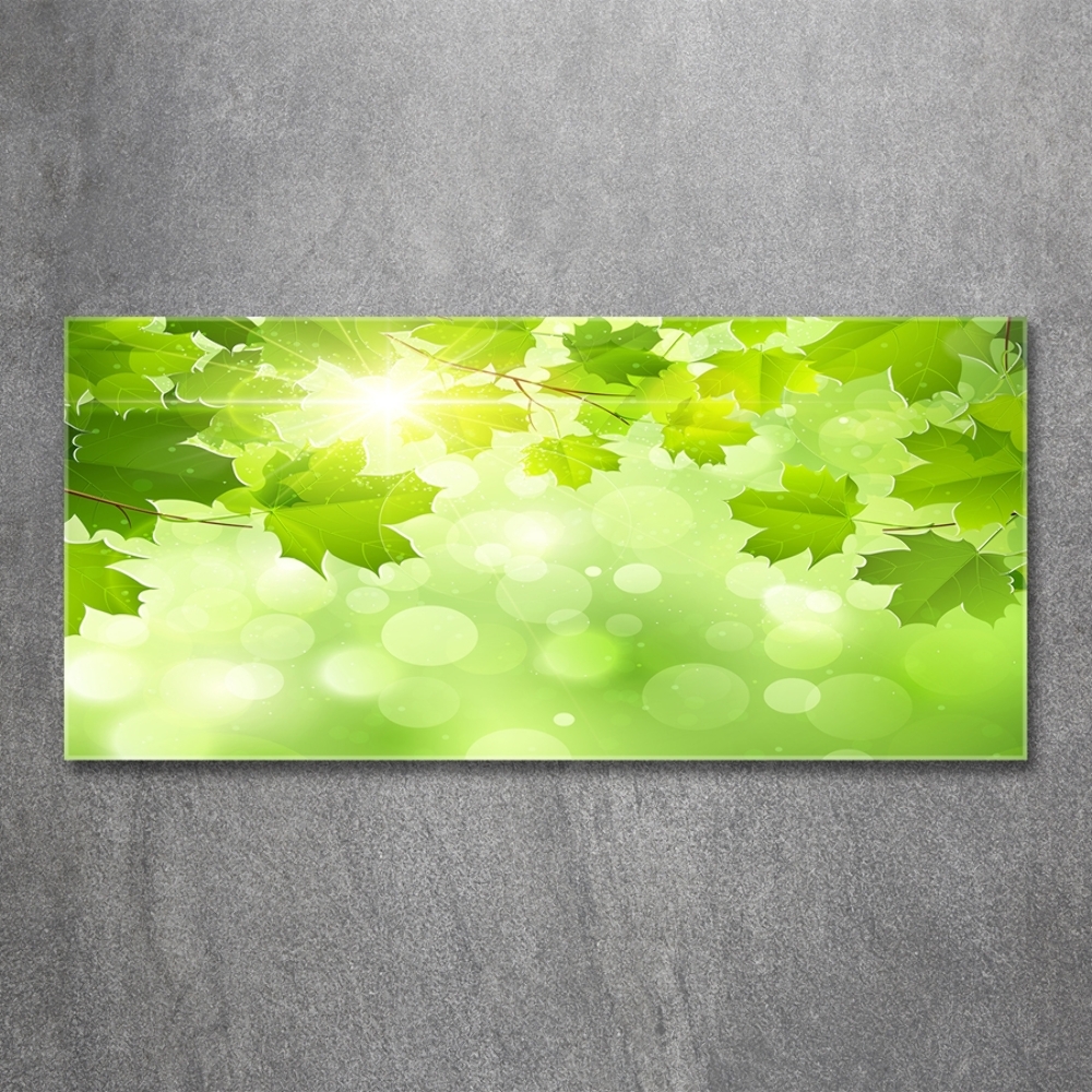 Wall art on glass Chestnut leaves