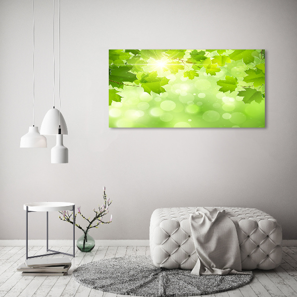 Wall art on glass Chestnut leaves