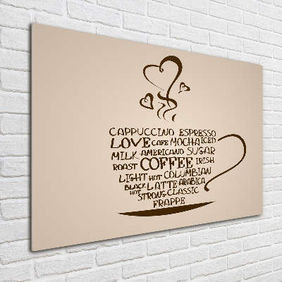 Printed glass wall art Cup of coffee