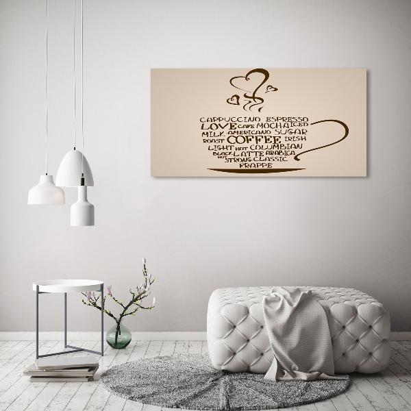 Printed glass wall art Cup of coffee