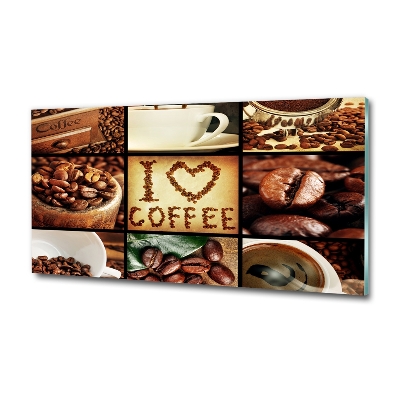 Glass wall art large Coffee collage