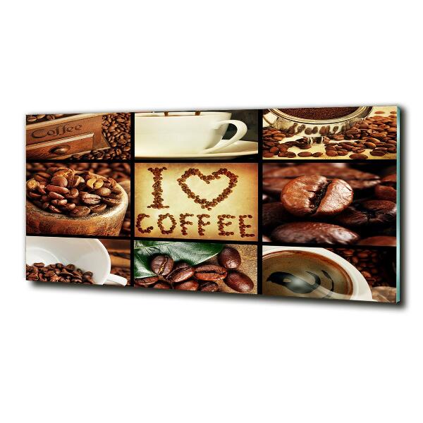 Glass wall art large Coffee collage