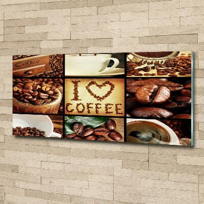 Glass wall art large Coffee collage