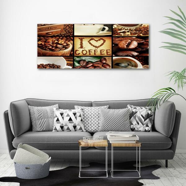 Glass wall art large Coffee collage