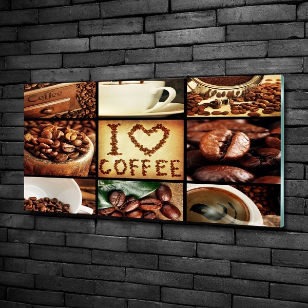 Glass wall art large Coffee collage