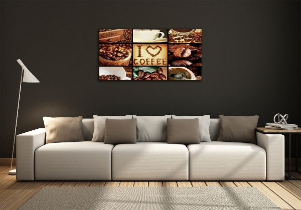 Glass wall art large Coffee collage