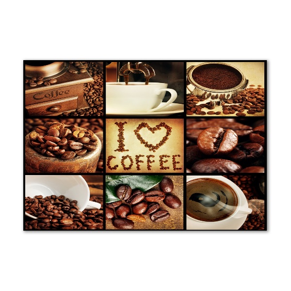 Glass wall art large Coffee collage