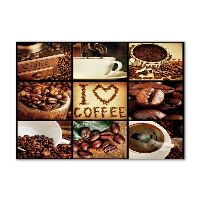 Glass wall art large Coffee collage