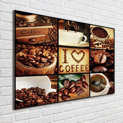 Glass wall art large Coffee collage