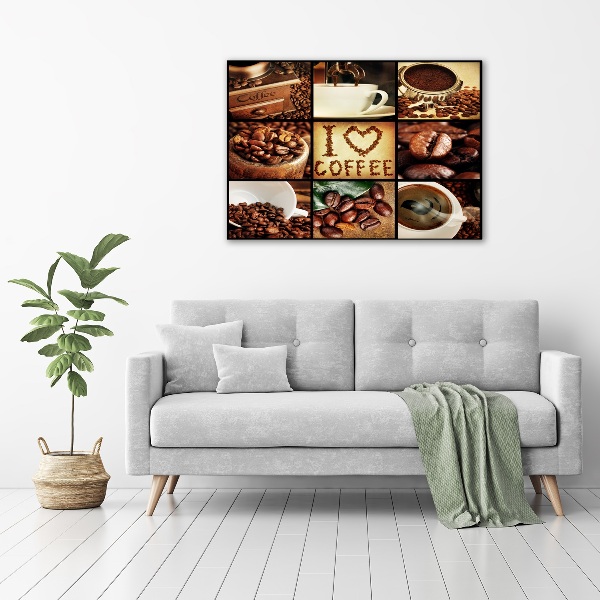 Glass wall art large Coffee collage