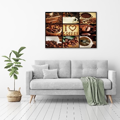 Glass wall art large Coffee collage