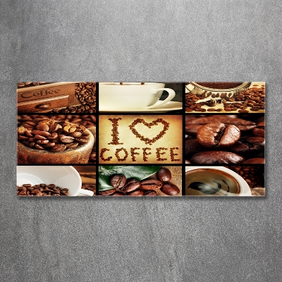 Glass wall art large Coffee collage