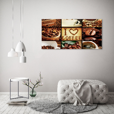 Glass wall art large Coffee collage