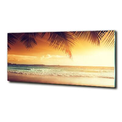 Wall art on glass Tropical beach