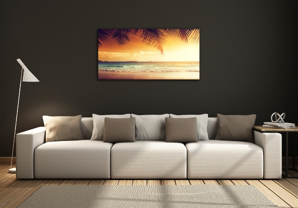 Wall art on glass Tropical beach