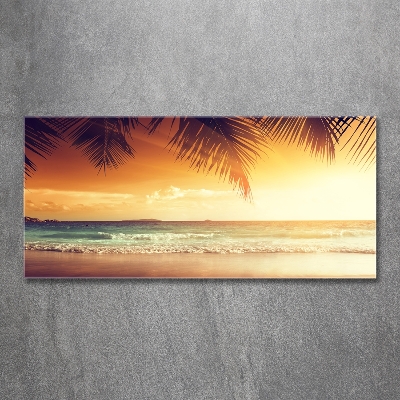 Wall art on glass Tropical beach