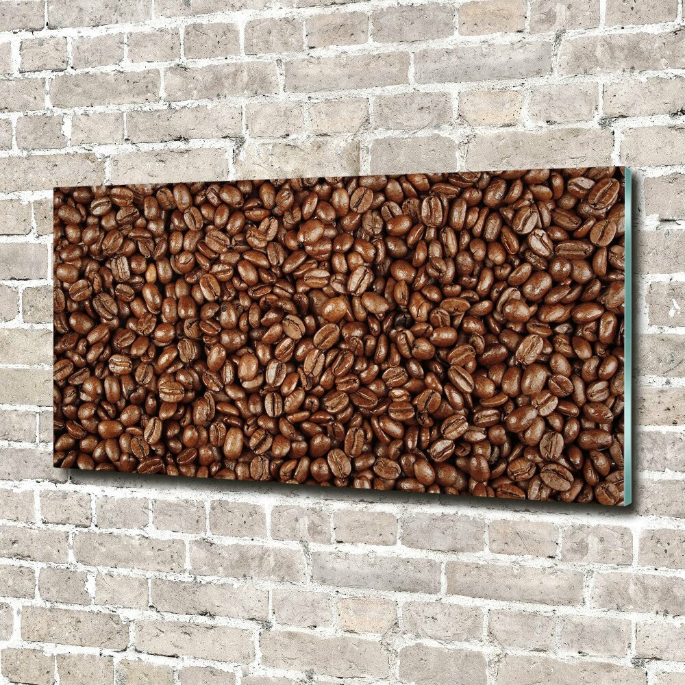 Glass wall art large Coffee beans