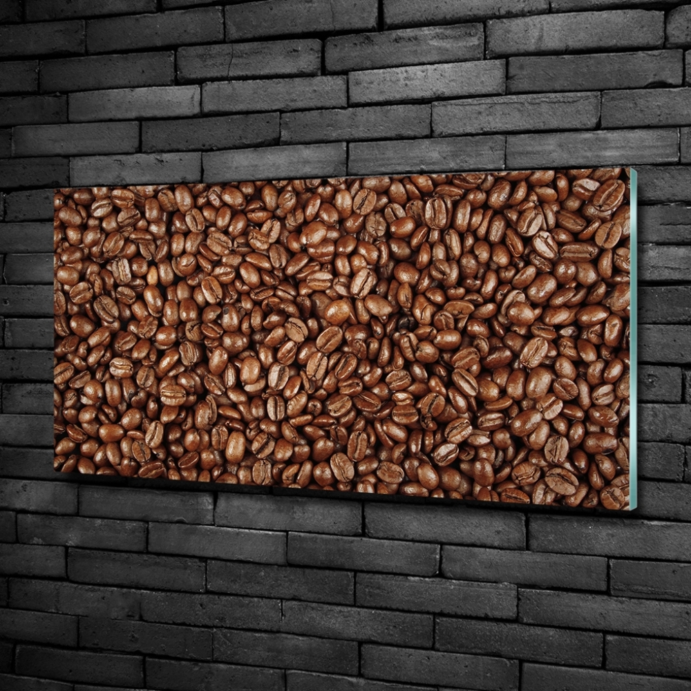 Glass wall art large Coffee beans