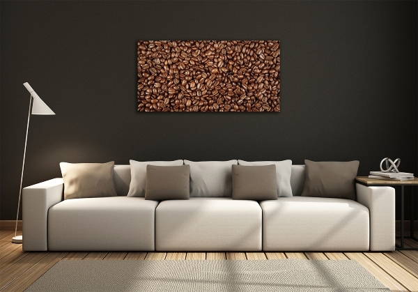 Glass wall art large Coffee beans