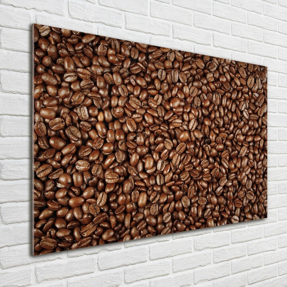 Glass wall art large Coffee beans