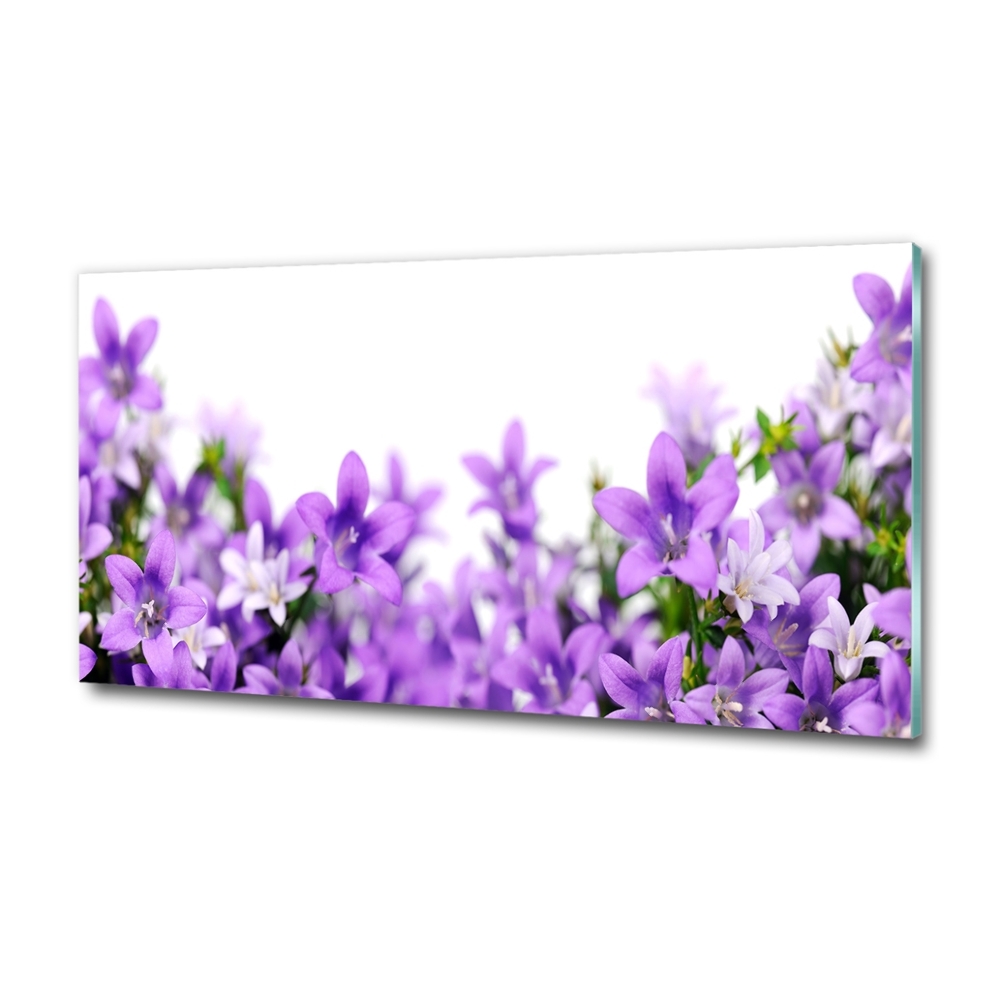 Wall art on glass Purple bells