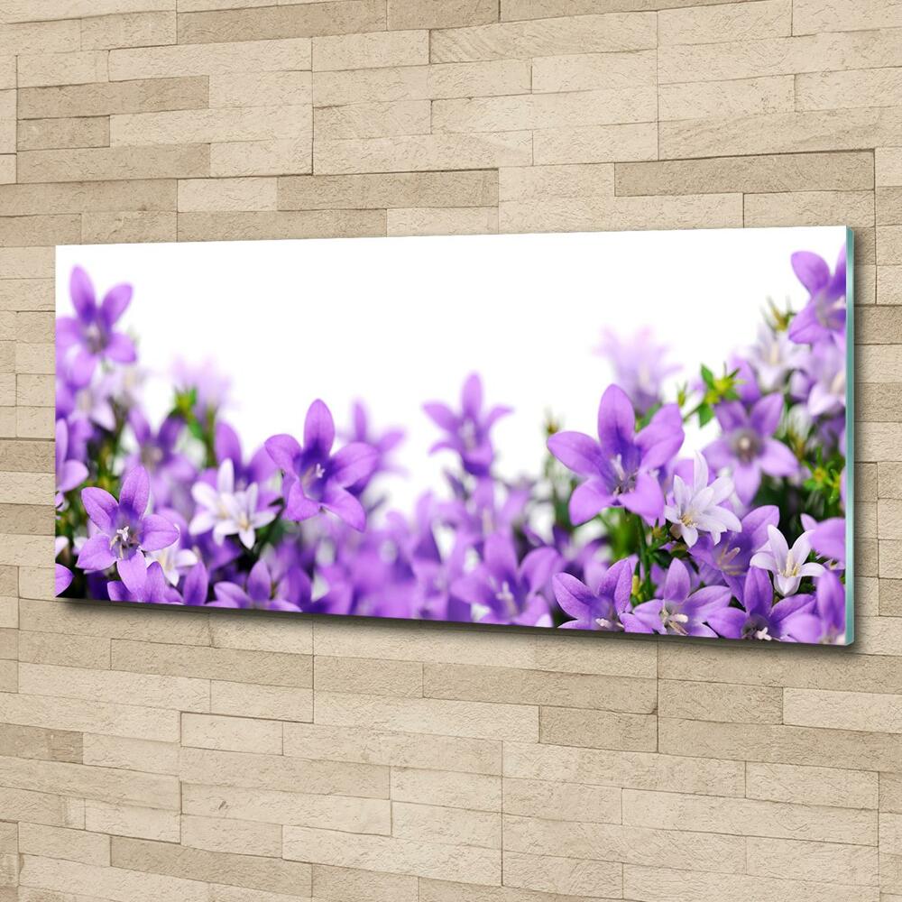 Wall art on glass Purple bells