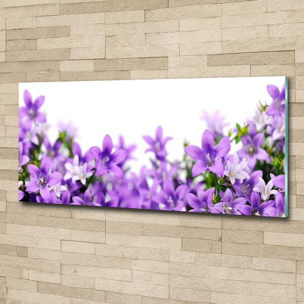 Wall art on glass Purple bells