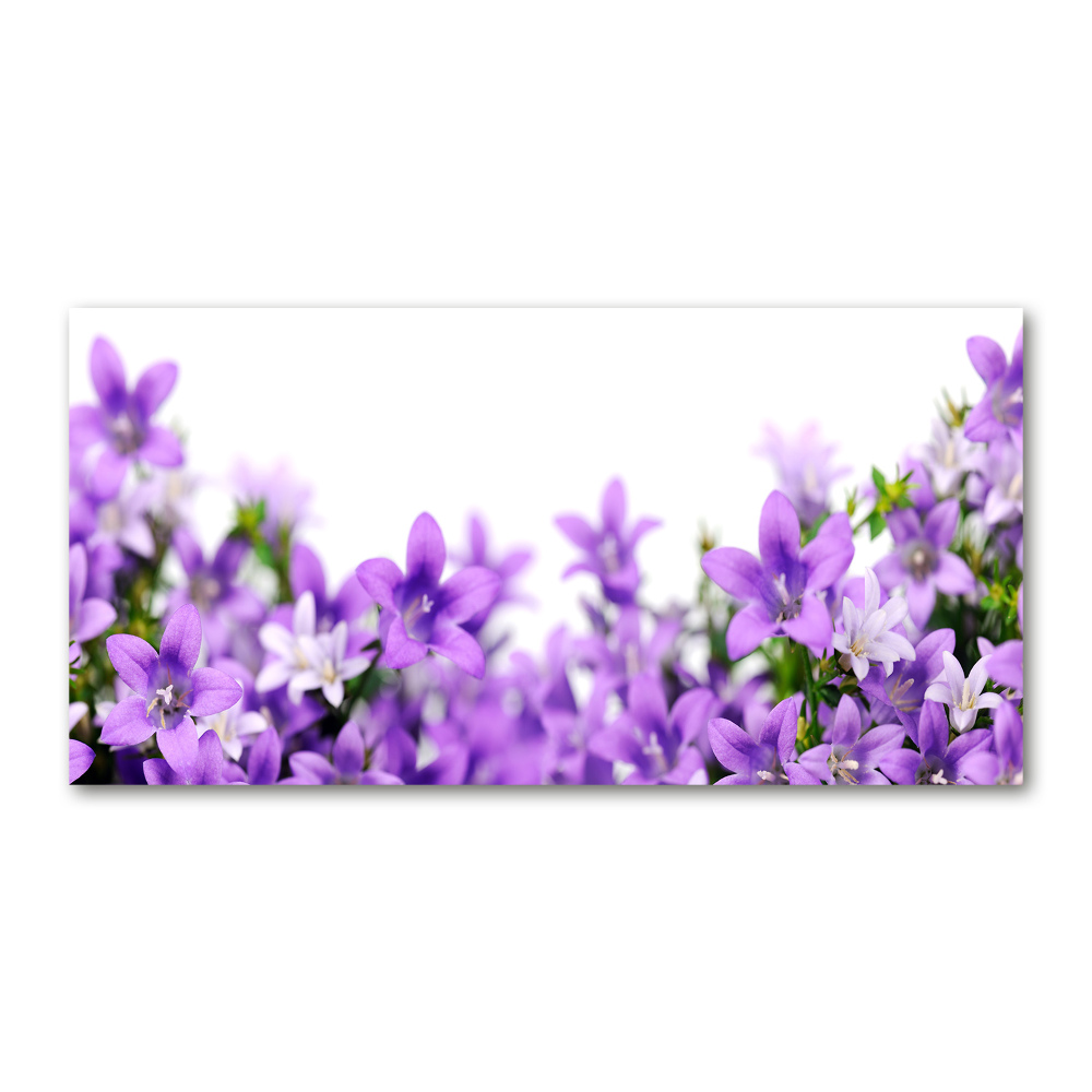 Wall art on glass Purple bells