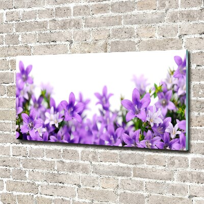 Wall art on glass Purple bells