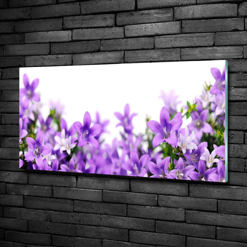 Wall art on glass Purple bells