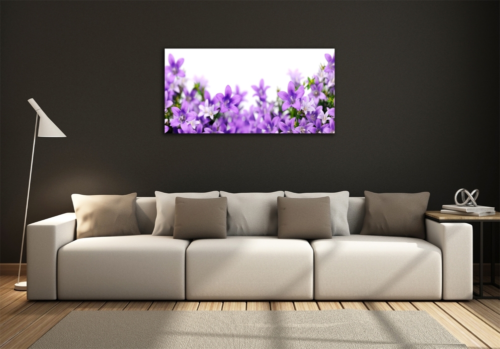 Wall art on glass Purple bells