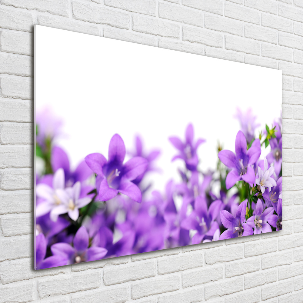 Wall art on glass Purple bells