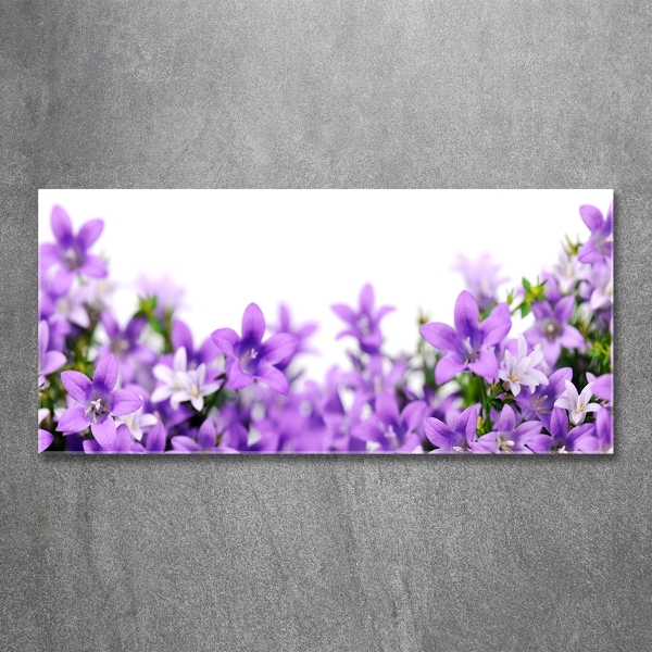 Wall art on glass Purple bells