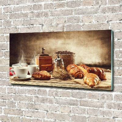 Glass wall art large Breakfast